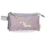 Enso Beautiful Day Pennenetui, drievoudig, paars, 22 x 12 x 5 cm, polyester