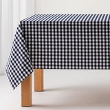 GAMUSI - Vlekbestendig Tafelkleed Katoen Polyester Vichy Ruit - 140x100 cm - Marine Blauw