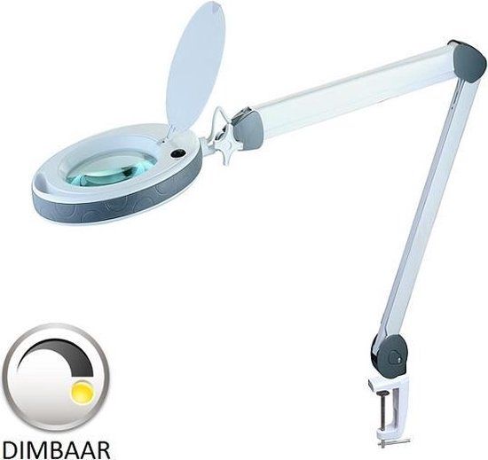 Merkloos Loeplamp - 3 x Dioptrie - LED - Dimbaar - Wit/Grijs