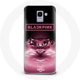 Maniacase Hoesje voor Samsung Galaxy A8 2018 Behang diamante Blackpink Kpop Logo Rose