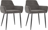 vidaXL Eetkamerstoelen 2 stuks fluweel donkergrijs