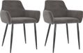vidaXL Eetkamerstoelen 2 stuks fluweel donkergrijs