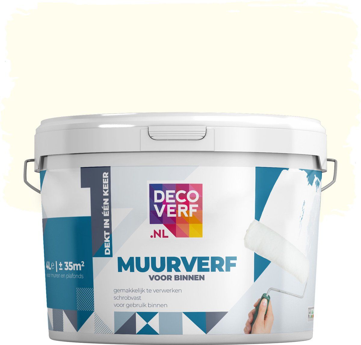 Decoverf.nl Decoverf muurverf mat 9010/gebroken wit 4L