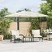 Prolenta Maison Exclusive Parasol met stalen mast, wit, 246x246x230 cm