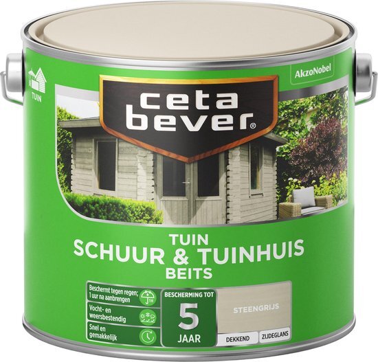 Cetabever Dekkend schuur & tuinhuis beits steengrijs 2,5l