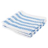 Chiffons de nettoyage - 15x - blanc/bleu - éponge - 35 x 33 cm - chiffon de nettoyage