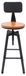 Îlot de cuisine tabouret de bar - Set de 2 tabourets de bar réglables - Hauteur d'assise 64–84 cm - Assise en bois de 30 cm - Dossier pivotant - Cadre en métal, capacité de charge 100 kg - Noir