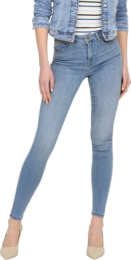 Only Dames Jeans ONLPOWER MID PUSH UP skinny Blauw