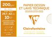 Clairefontaine 96288C - Pak Tekenpapier voor School - 10 Vellen Wit Glad Tekenpapier - A3 29,7x42 cm 200g
