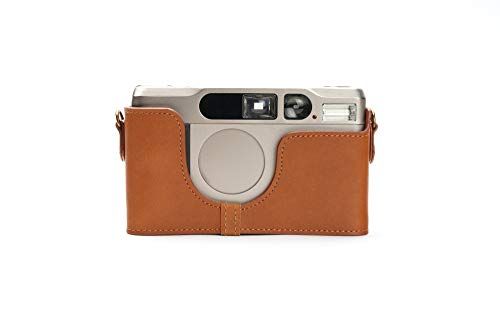 Zakao Case voor Contax T2 - Handgemaakte Echt Lederen Half Camera Case Tas Cover voor CONTAX T2 Met Hand Strap (Messing)