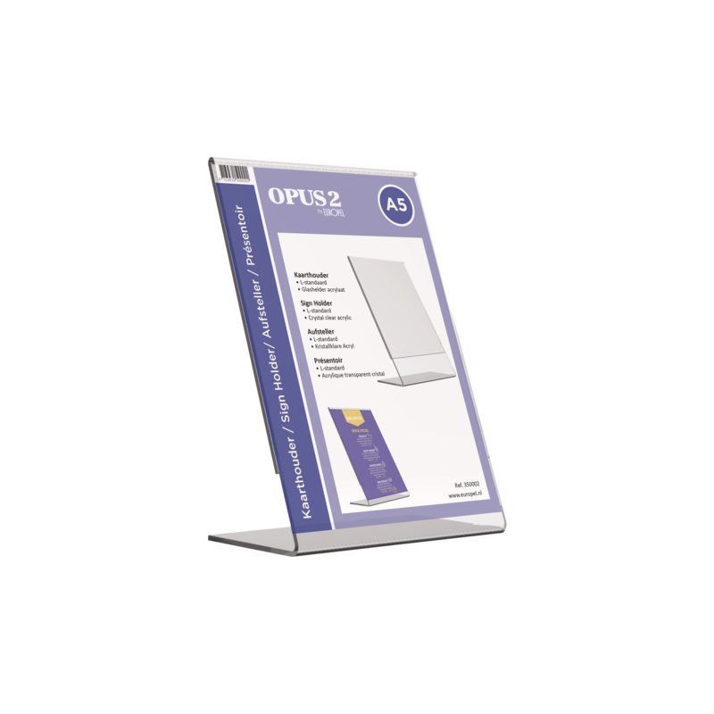 Opus 2 Tafel folderstandaard a5 staand glashelder