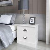 vidaXL French Style Nightstands - 2 Pieces - White