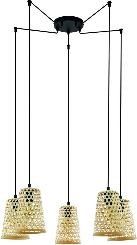 EGLO Claverdon hanglamp - zwart - staal - E27 - 200cm