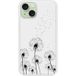 Apple Siliconen hoesje compatibel met iPhone 15 Paardebloemen Zwart