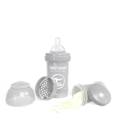 Twistshake Twist shake Drinkfles anti-koliek 180 ml pastel grijs - Grijs - Gr.125ml-250ml grijs