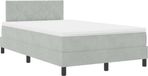 vidaXL Boxspring bed met hoofdeinde Lichtgrijs 120 x 200 cm Fluweel