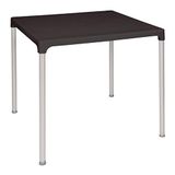 Bolero Vierkante tafel met aluminium poten, 720 x 750 x 750 mm, zwart