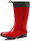 Ladeheid Dames Regenlaarzen - Rubberen Laarzen met manchet Waterdichte - PVC - LA-LMG-879-Aspen - Rood/Zwart - 41
