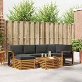 vidaXL 7-delige outdoor bankset, naturel en antraciet