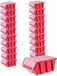KADAX Stapelkist met deksel, opbergbox van PP-kunststof, opbergbox in verschillende maten en kleuren, opbergdozen met klep voor gereedschapswand (rood, 20 stuks, 155 x 100 mm)
