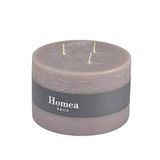 Homea 6bpc022tf Kaars cilindrische paraffine taupe foncé 12,5 x 12,5 x 8 cm