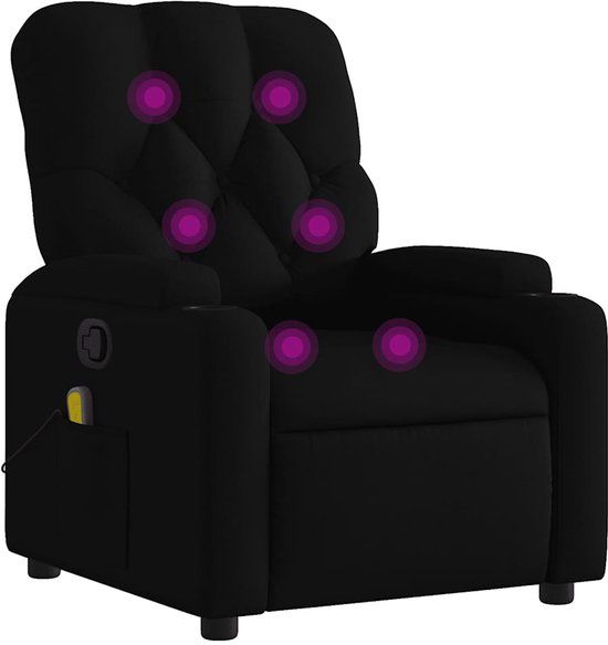vidaXL Massagestoel verstelbaar stof zwart