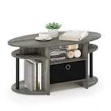 Furinno Houten Salontafels Frans Eiken Grijs/Zwart/Zwart 3 Tier