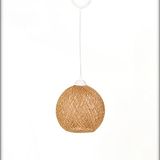 Plafondlamp met jute, handgemaakt, ecru/bruin