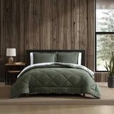 Eddie Bauer - King Dekbedset, omkeerbaar microsuède beddengoed met bijpassende shams, super zachte geruite huisdecoratie, Oeko-Tex gecertificeerd (Big Lake Plaid Green, King)