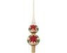 Bellatio Decorations Krebs piek met kerstster - goudkleurig - glas - 30 cm