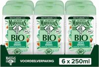 Le Petit Marseillais Bio Douchegel Voordeelverpakking - Voedende Douchecrème met Amandelmelk - pH-Neutraal voor de Huid - 6 x 250 ml