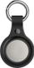 By Qubix Qubix - AirTag case Litchi Texture series - siliconen sleutelhanger met ring - zwart