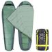 KADVA Camping slaapzak Faran L met linker zijverbinding 220 x 80 cm groene slaapzak met capuchon comforttemperatuur 10 graden ideaal voor herfst-lente ripstop-technologie