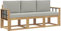 vidaXL - Buiten - bank - set - 3 - st - Wit - en - Lichtgrijs - Polyester