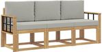 vidaXL - Buiten - bank - set - 3 - st - Wit - en - Lichtgrijs - Polyester