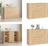 vidaXL Dressoir Sonoma-eikenhout, 91x29,5x65 cm, houtvezel