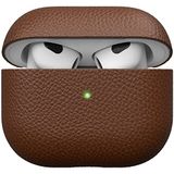 KeyBudz Artisan lederen beschermhoes voor Apple AirPods 3 Case, etui, lederen tas echt leer, hoofdtelefoon oortelefoon accessoires, bruin