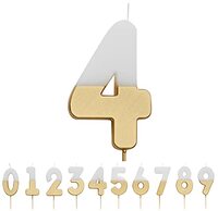 Gold Number 3 Cake Candle - White & Gold - Premium Quality