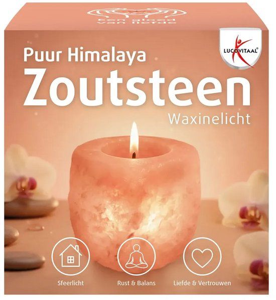 Lucovitaal Puur Himalaya Zoutsteen Waxinelicht (1 stuk)