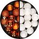 Boules de Noël 34x pcs - 3 cm - orange et blanc - plastique