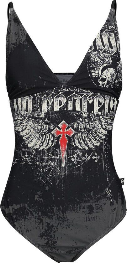 Rock Rebel by EMP Meerkleurig badpak met rotsontwerp - Dames - M