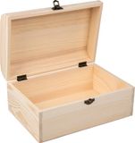 Rayher hobby materialen Kistje - box - hout - met sluiting en deksel - 24 x 16 x 11 cm - opbergen