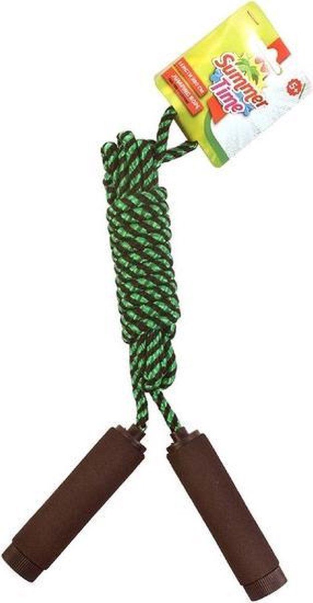 Summertime Springtouw zwart/groen 390 cm met foam handvatten