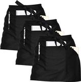joeji's Kitchen Joeji's 3 Pack Taille Schort, Dames Schorten met 3 Zakken voor Restaurant, Bistro, Tuinieren - Zwart Ober Serveerster Schorten | Halve schort voor heren en dames