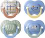 Tommee Tippee Ultimate Fit-fopspeen - 6-18 maanden - 4 stuks - Blauw deco