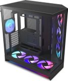 NZXT H9 Flow RGB+ Midi-tower, duale compartimenten, 3 RGB-ventilatoren, zwart