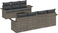 vidaXL Tuinbank Set 8-delig Grijs Polywood