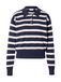 LEVI'S ® Pull 'Super Soft LS Polo' bleu marine / bleu clair / orange chiné / blanc