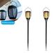 FlinQ Torche Solaire Torches de jardin - 2-pack - Noir