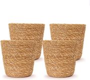 Bloomique - Set van 4 - Plantenmand Maki - Bloempotten - Gemaakt van Duurzaam Zeegras - 13 cm Hoog - 13 cm Diameter